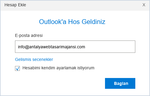 Outlook Klasik Hesap Ekle