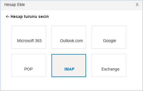 Outlook Klasik IMAP Ayarları