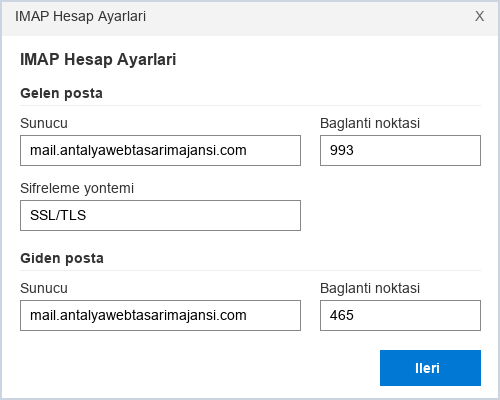 Outlook Klasik Gelişmiş Ayarlar
